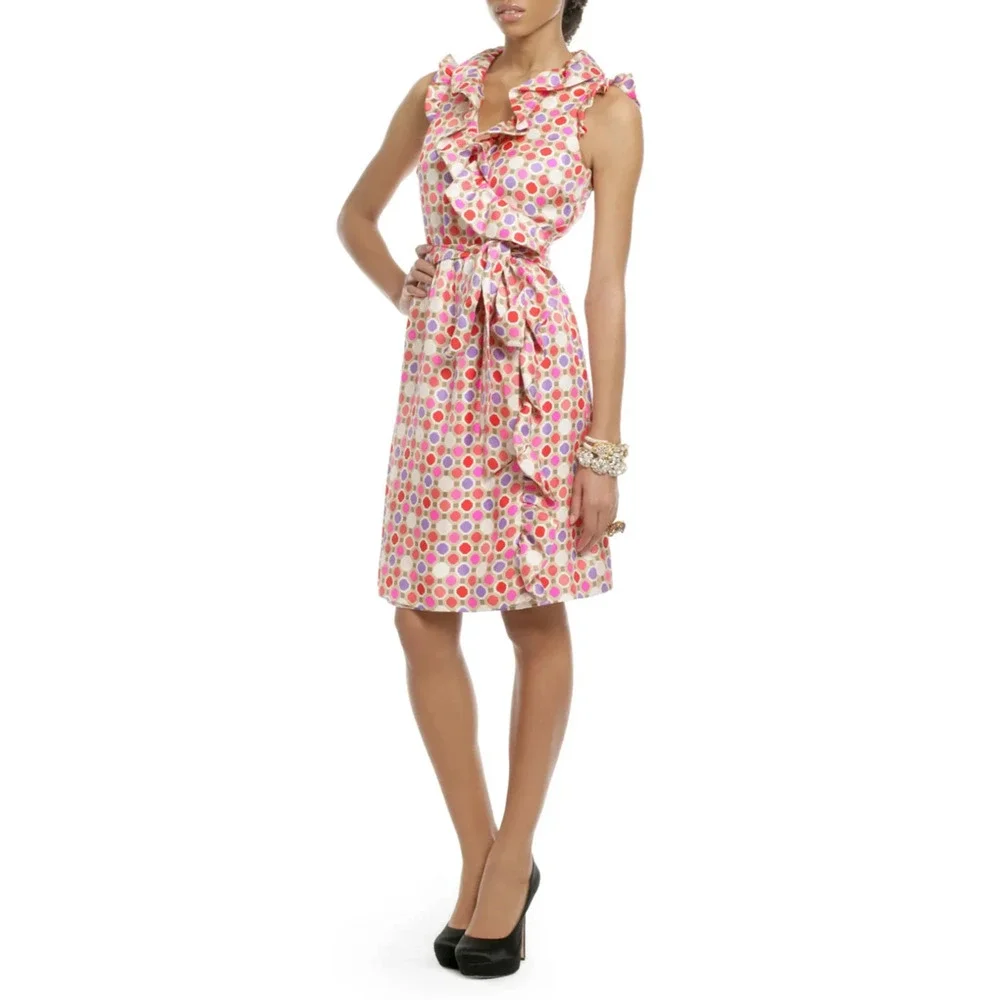 Kate Spade x Florence Broadhurst Aubrey Ruffle Wrap Dress 100% Silk Size 8 - Picture 16 of 16